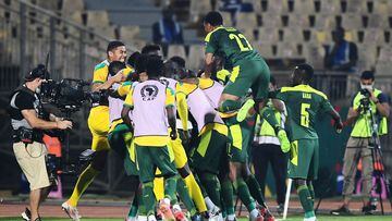 Senegal celebra un gol