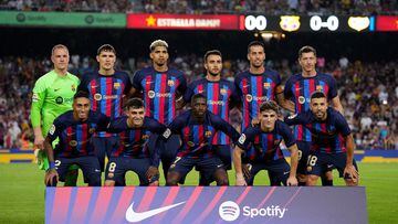 Alineación titular del Barça en el encuentro ante el Rayo, en el estreno en el Spotify Camp Nou.