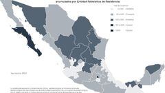 Mapa, muertes y casos de coronavirus en México por estados hoy 3 de diciembre