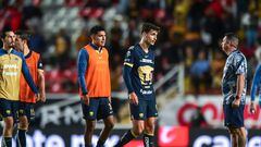 César Huerta was ordered off as Pumas fell by the minimum to Necaxa - complicating their chances of direct qualification to the playoffs.