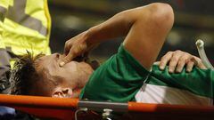 Doyle is carried off after horror injury during Republic of Ireland v Switzerland in an international friendly at Aviva Stadium, Dublin.