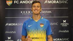 Mart&iacute;n Mantovani en su presentaci&oacute;n como jugador del FC Andorra 