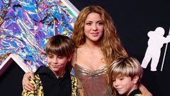 Shakira and her sons Sasha and Milan Pique attend the 2023 MTV Video Music Awards at the Prudential Center in Newark, New Jersey, U.S., September 12, 2023. REUTERS/Andrew Kelly