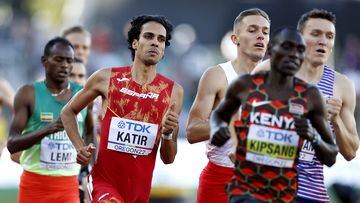 EUGENE, OREGON - JULY 17: Mohamed Katir of Team Spain competes in the Men's 1500m Semi-Final on day three of the World Athletics Championships Oregon22 at Hayward Field on July 17, 2022 in Eugene, Oregon.   Steph Chambers/Getty Images/AFP
== FOR NEWSPAPERS, INTERNET, TELCOS & TELEVISION USE ONLY ==