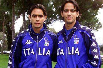 Aunque Simone sólo participó pocos juegos con Italia, coincidió con su hermano Filipo.
