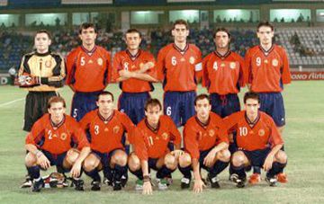 Cyprus v Spain 1998. Spain in the 97-99 kit.