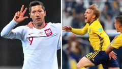 Así juegan Polonia y suecia: Lewandowski y juego directo