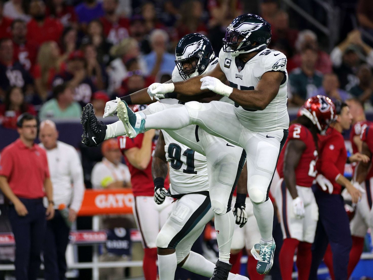 Dude Perfect eats philly cheesestakes during Philadelphia Eagles-Houston  Texans 'Thursday Night Football' matchup