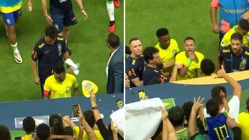 Neymar pierde los papeles: le insultan, le tiran una bolsa de palomitas y se encara con la grada