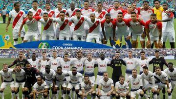 Perú imita al Tottenham al formar en la foto previa al partido