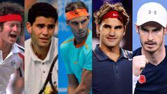 Nastase, McEnroe, Sampras, Nadal, Federer y Murray.