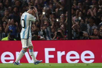 Lionel Messi at La Bombonera in Buenos Aires (Argentina). 