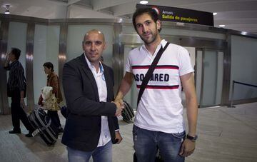 Junto a Monchi, a su llegada a Sevilla, en 2012.