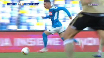 El golazo de Mertens en el partido Napoli vs SPAL