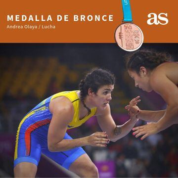 Andrea Olaya se llevó la medalla de bronce en Lucha.
