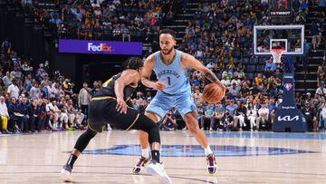 MEMPHIS, TN - May 11: Kyle Anderson #1 of the Memphis Grizzlies dribbles the ball during Game 5 of the 2022 NBA Playoffs Western Conference Semifinals against the Golden State Warriors on May 11, 2022 at FedExForum in Memphis, Tennessee. NOTE TO USER: User expressly acknowledges and agrees that, by downloading and or using this photograph, User is consenting to the terms and conditions of the Getty Images License Agreement. Mandatory Copyright Notice: Copyright 2022 NBAE (Photo by Garrett Ellwood/NBAE via Getty Images)