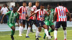 Barranquilla, 14 de abril de 2019. Atl&eacute;tico Junior y Atl&eacute;tico Nacional se enfrentaron en la decimoquinta jornada de la Liga &Aacute;guila I de 2019. 
