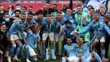 Manchester City claim record-equalling fourth straight League Cup