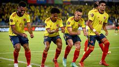 Selección Colombia en un partido de Eliminatorias Sudamericanas.
