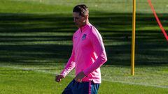 Fernando Torres durante el entrenamiento. 