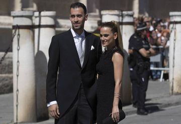 Sergio Busquets and his wife Elena Galera.