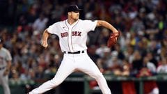 May 18, 2022; Boston, Massachusetts, USA; Boston Red Sox starting pitcher Nick Pivetta (37) pitches against the Houston Astros during the seventh inning at Fenway Park. Mandatory Credit: Brian Fluharty-USA TODAY Sports