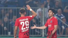 Kamada celebra un gol del Eintracht.