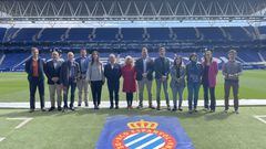 Visita de la RFEF y la candidatura ibérica al estadio del Espanyol por la Copa del Mundo de 2030.