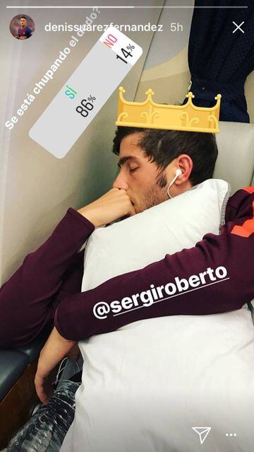La divertida broma/encuesta de Denis Suárez sobre Sergi Roberto en Instagram.