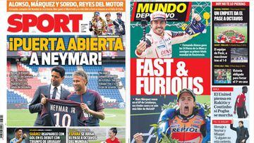 Portadas de los diarios Sport y Mundo Deportivo del d&iacute;a 17 de junio de 2019.