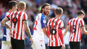 SHEFFIELD, ENGLAND - AUGUST 20: Ben Brereton Diaz of Blackburn Rovers reacts after the Sheffield United second goal during the Sky Bet Championship between Sheffield United and Blackburn Rovers at Bramall Lane on August 20, 2022 in Sheffield, England. (Photo by George Wood/Getty Images)