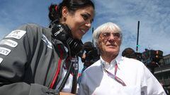 Monisha Kaltenborn, jefe de Sauber, con Bernie Ecclestone.