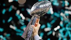 The Philadelphia Eagles play the the Kansas City Chiefs in NFL Super Bowl LVII on February 12 at State Farm Stadium. Here's the trophy...