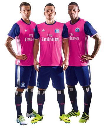 A bold choice from the German outfit for their 16/17 away strip, inspired by the club's pink away kits of the 70s.