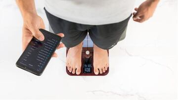 Báscula para peso corporal y grasa digital Báscula corporal inteligente,  medición precisa Bluetooth de grasa corporal, dispositivo de medición de