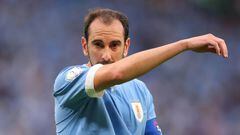 AL RAYYAN, QATAR - NOVEMBER 24:   Diego Godin of Uruguay during the FIFA World Cup Qatar 2022 Group H match between Uruguay and Korea Republic at Education City Stadium on November 24, 2022 in Al Rayyan, Qatar. (Photo by Marc Atkins/Getty Images)