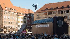 Gemma Corbera performs a Backflip during Red Bull District Ride 2022 Best Trick in Nuremberg, Germany on September 02, 2022 // Wayne Reiche / Red Bull Content Pool // SI202209021009 // Usage for editorial use only // 