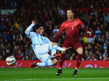 Cristiano Ronaldo y Lionel Messi se vieron las caras en el amistoso de Portugal y Argentina.