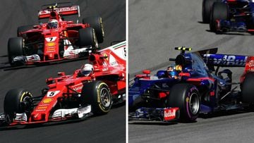 Vettel por delante de Raikkonen y Sainz de Kvyat.