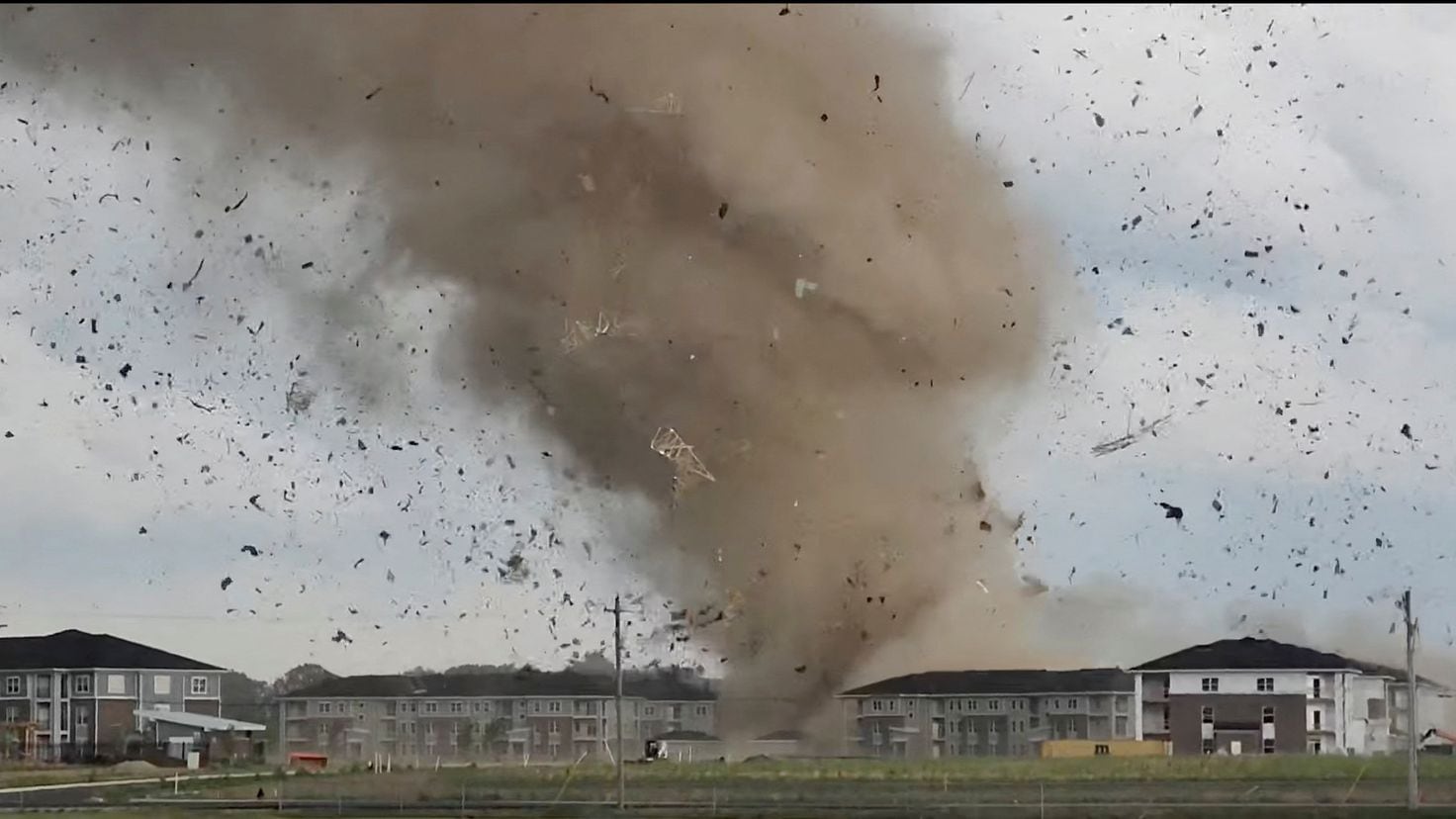 Tornado tears through the city of Greenwood, Indiana damaging homes and