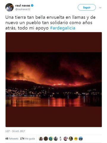 La solidaridad del mundo del deporte con los incendios de Galicia, Asturias y Portugal