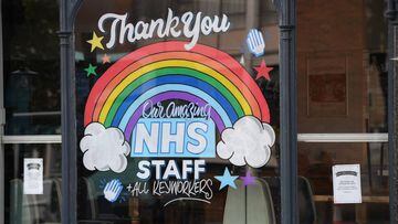 The Station pub expresses its gratitude to the NHS staff on April 18, 2020 in Hove, United Kingdom. 