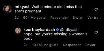 Kourtney Kardashian rompe el silencio sobre los rumores de embarazo