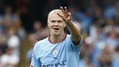 Spectacular comeback from Manchester City against Crystal Palace who were winning 0-2 at halftime. The Norwegian scored his first hat-trick for City.