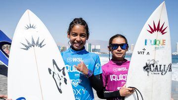 Las iquiqueñas de 11 y 13 años brillan en el Quiksilver/Roxy Iquique Pro Surf 2022