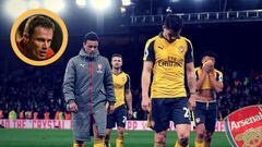 Los jugadores del Arsenal, desolados tras caer (3-0) en el campo del Crystal Palace.