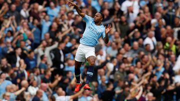 Raheem Sterling during a match with Manchester City.