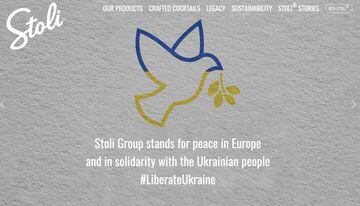Stoli Group website in support of Ukraine