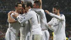 Alegría de los jugadores del Real Madrid tras uno de los goles al Dortmund.