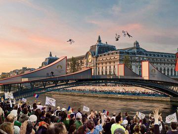 Una recreación de la Ceremonia de Inauguración sobre el río Sena.
